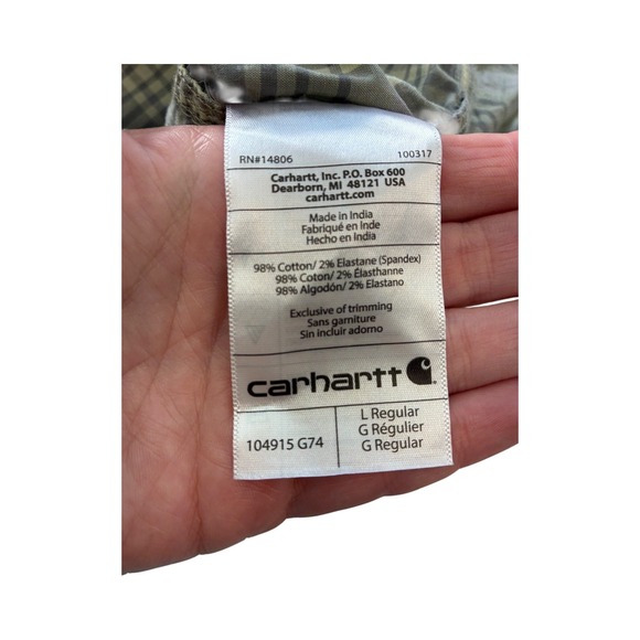 Carhartt Rugged Flex Relaxed Fit Plaid Button Up‎ Shirt Men's Size L Workwear - Picture 8 of 9